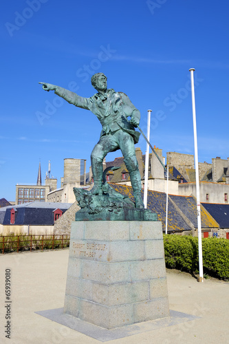 Monument to Robert Surcouf. Saint-Malo, France