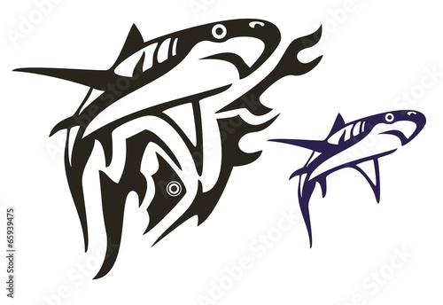 Tribal shark vector