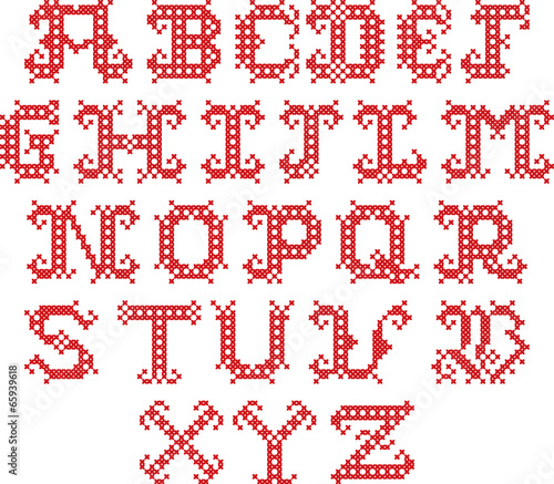 Embroidered alphabet