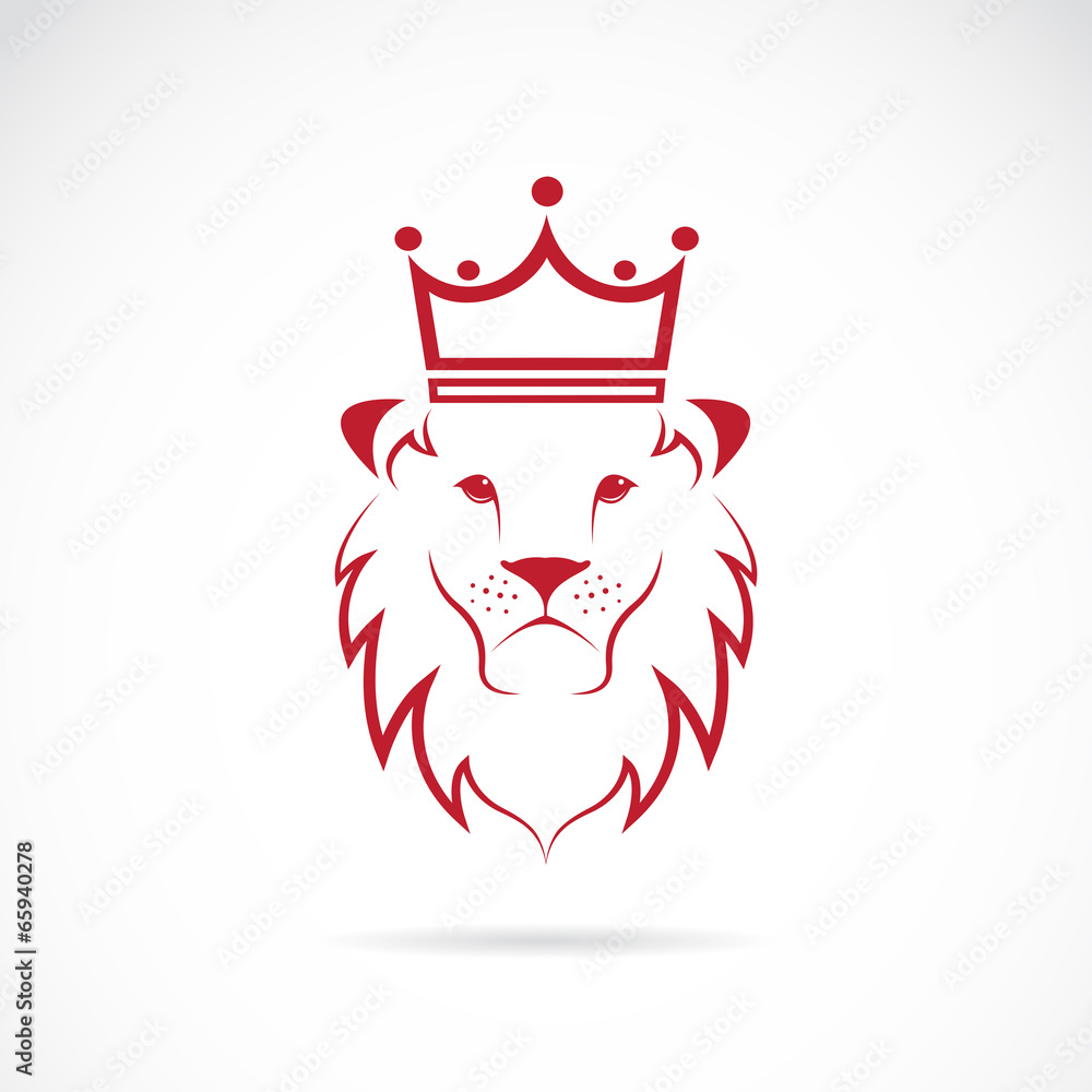 Naklejka premium Vector image of an lion crowned