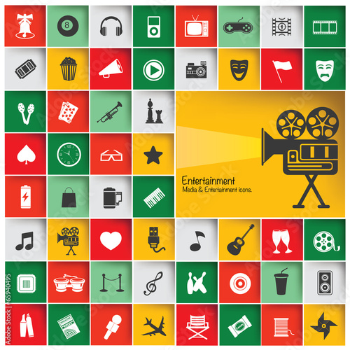 Big set Entertainment & Media icon set,vector