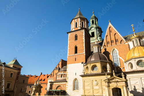 On territory of Royal palace in Wawel in Krakow, Poland.