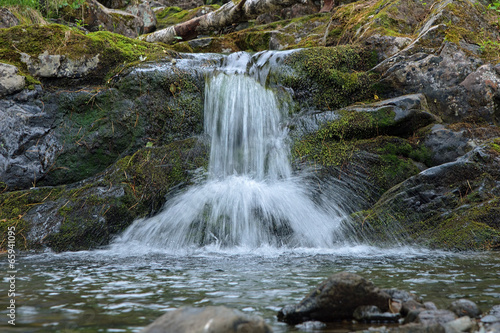 Fototapeta Naklejka Na Ścianę i Meble -  Small waterfall on Katayka river, Northern Ural Mountains