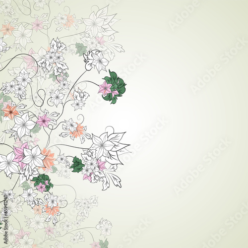 delicate flowers on a light background