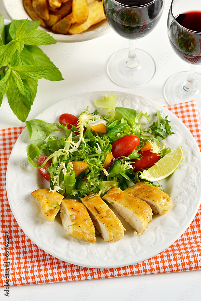 Chicken breasts coated with cornflour Chicken breasts coated with cornflour
