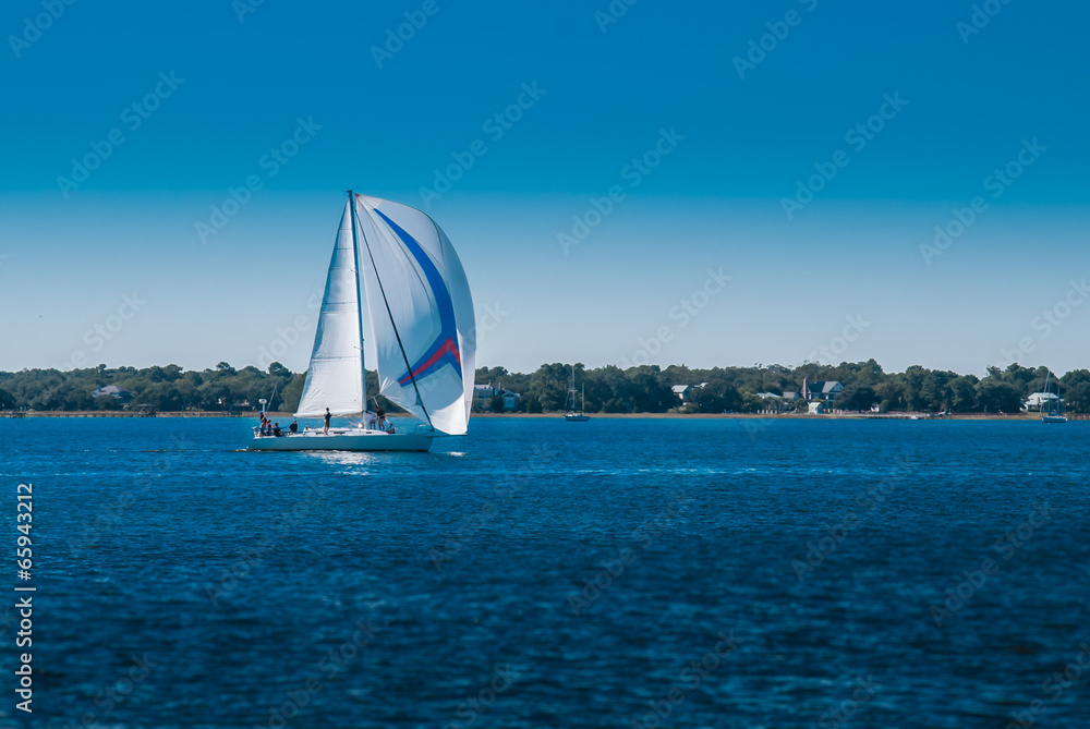 Fototapeta premium Sailboat on Blue Water