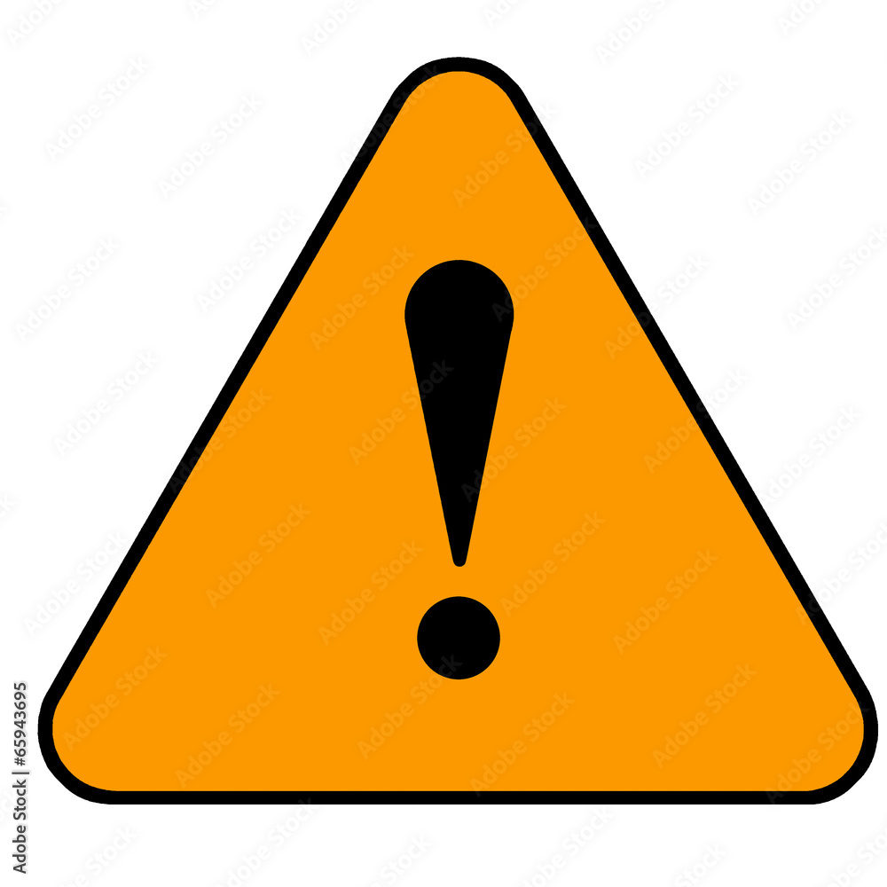 Amber warning sign Amber warning sign