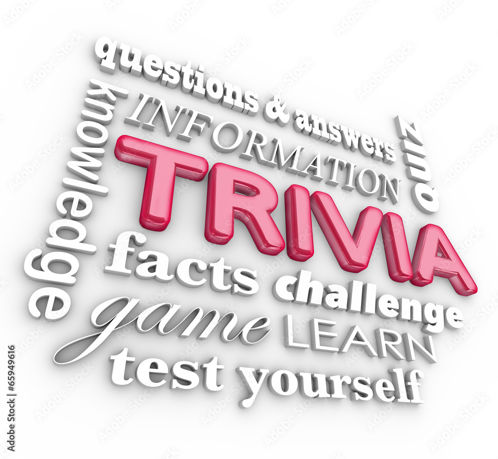 Trivia 3d Word Collage Game Questions Answers Quiz