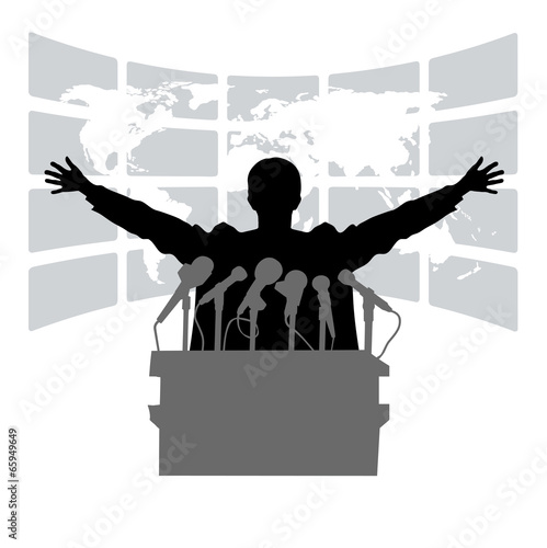 person before a microphone