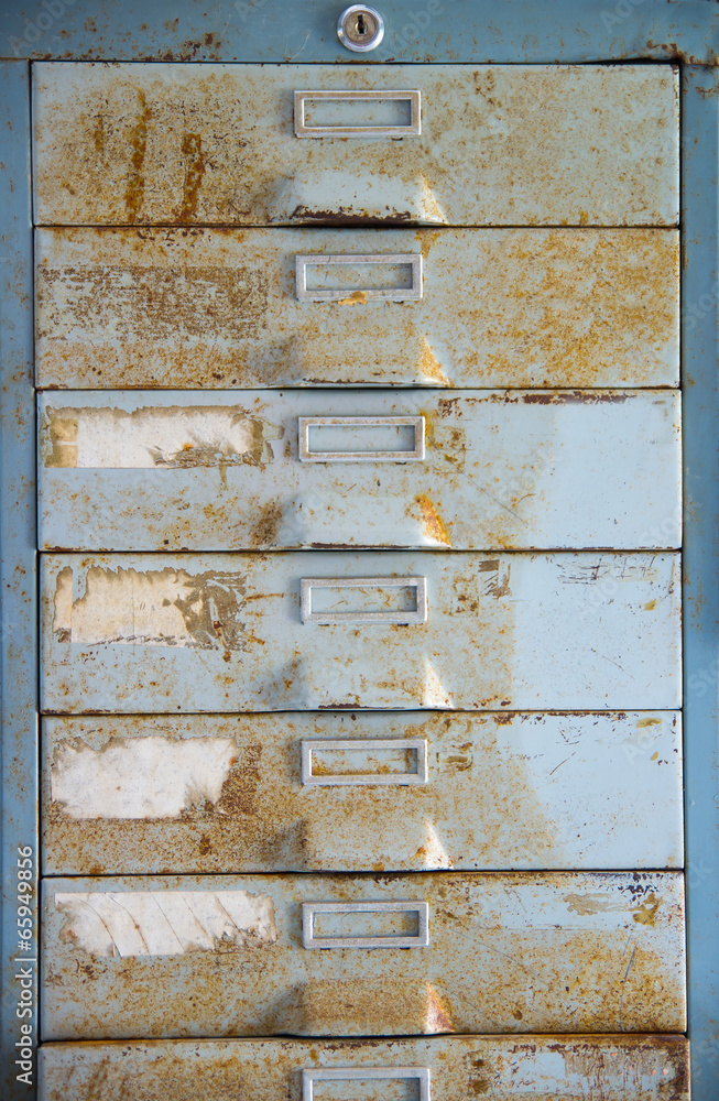 old metal file cabinet