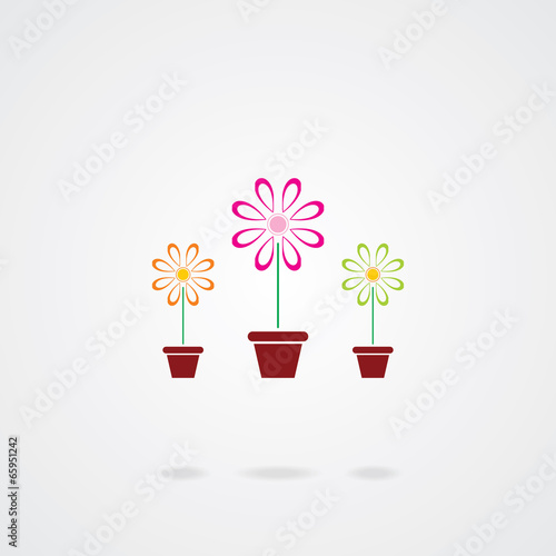 Vase with flowers icon . eps-10.