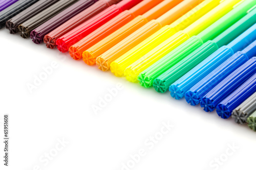 Color pen isolated on white background