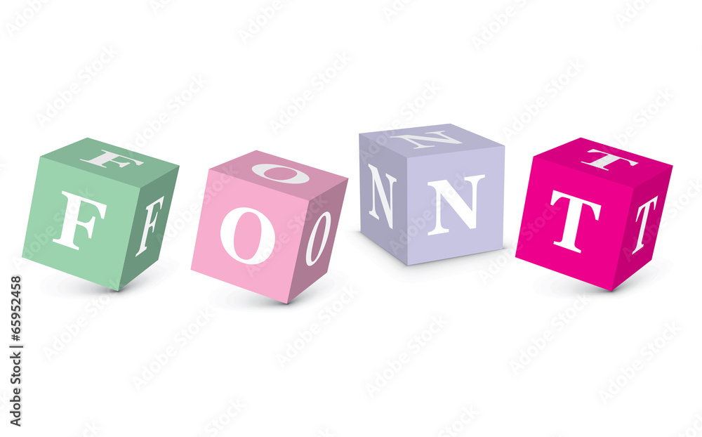 Word FONT written with alphabet blocks Word FONT written with alphabet blocks