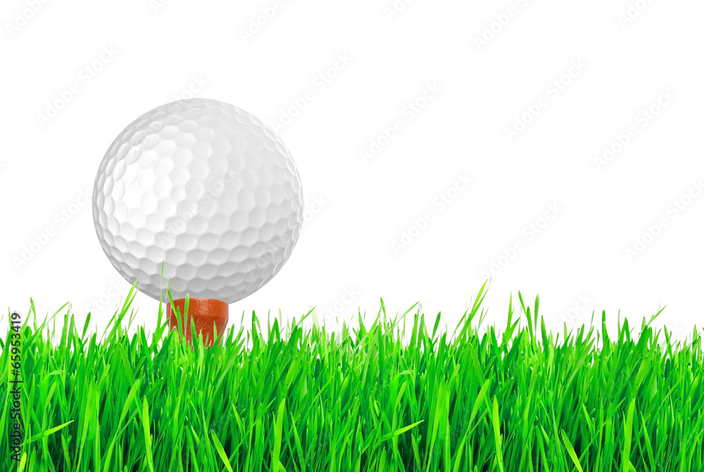 golf ball on the green grass of the golf course golf ball on the green grass of the golf course
