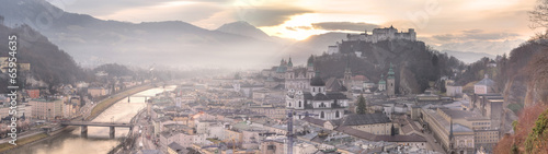 Panoramic view of Salzburg skyline photo