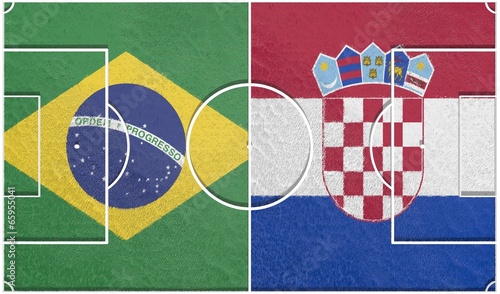 brazil vs croatia group a world cup 2014 football field textur