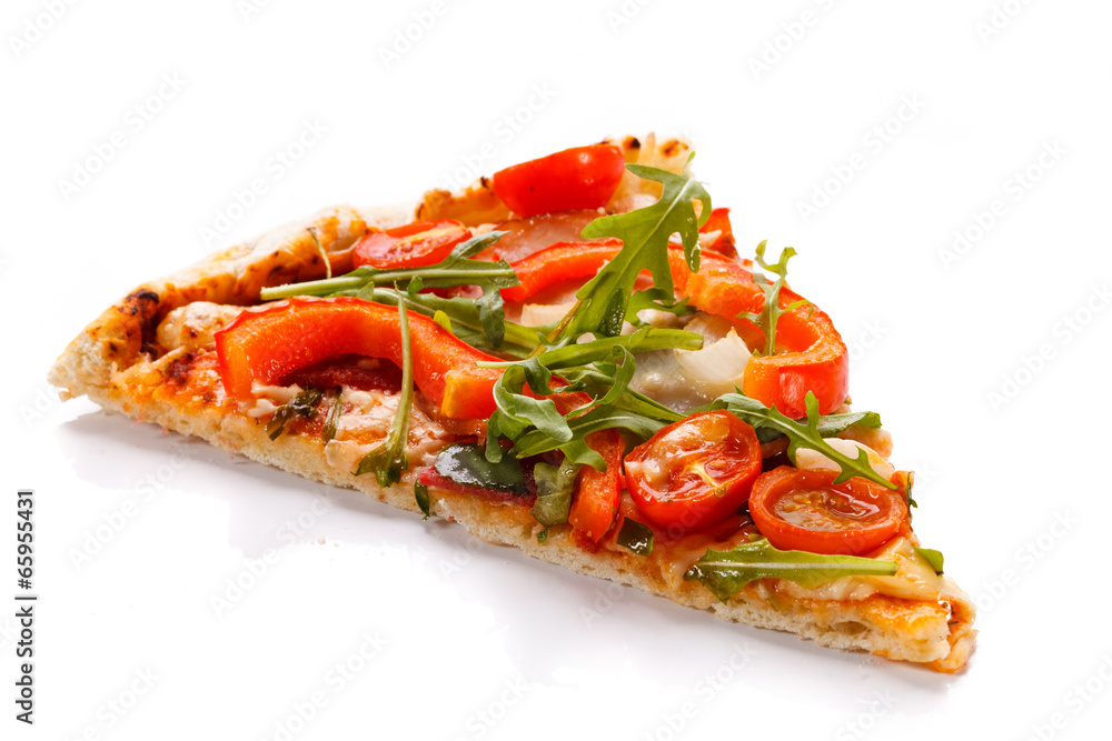 Pizza on white background