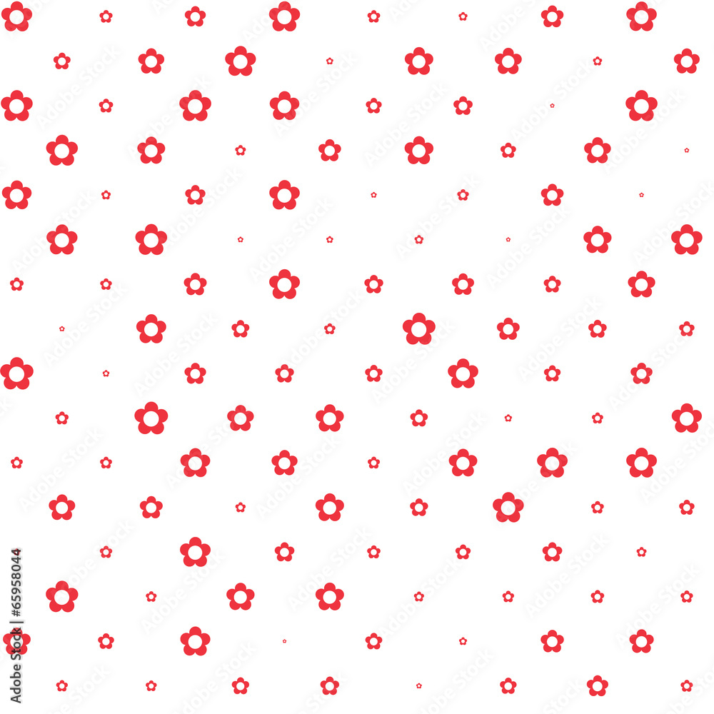 red different size flowers seamless pattern, fabric texture
