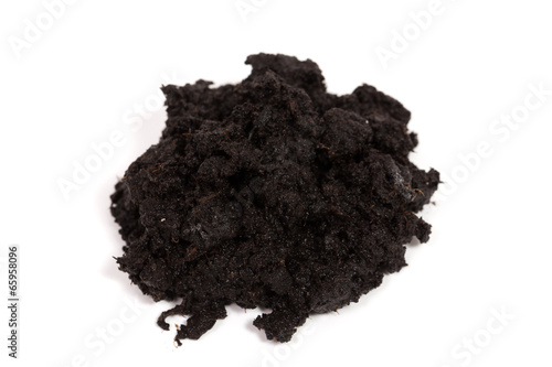 Pile of soil isolated on white