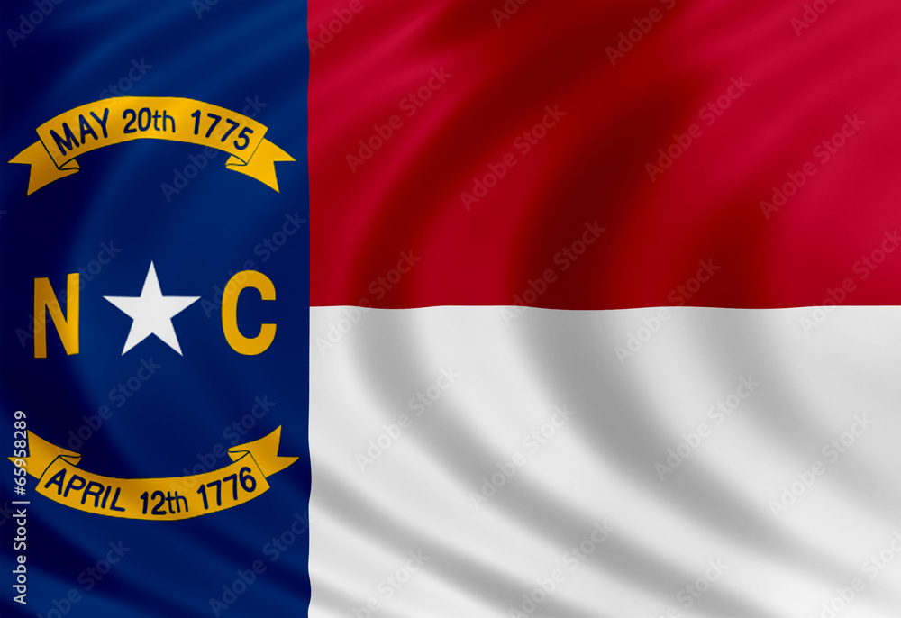 Fototapeta premium North Carolina flag of silk