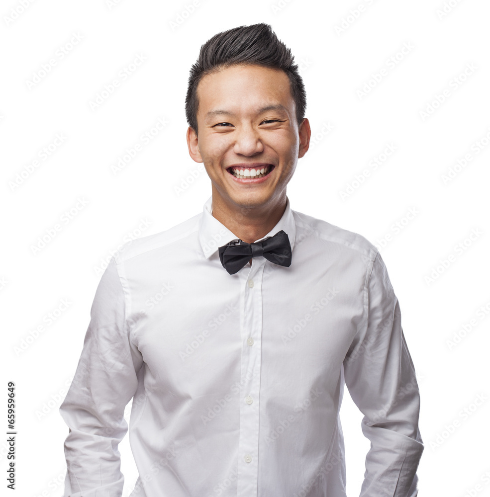 handsome young asian man wearing a shirt and bow handsome young asian man wearing a shirt and bow