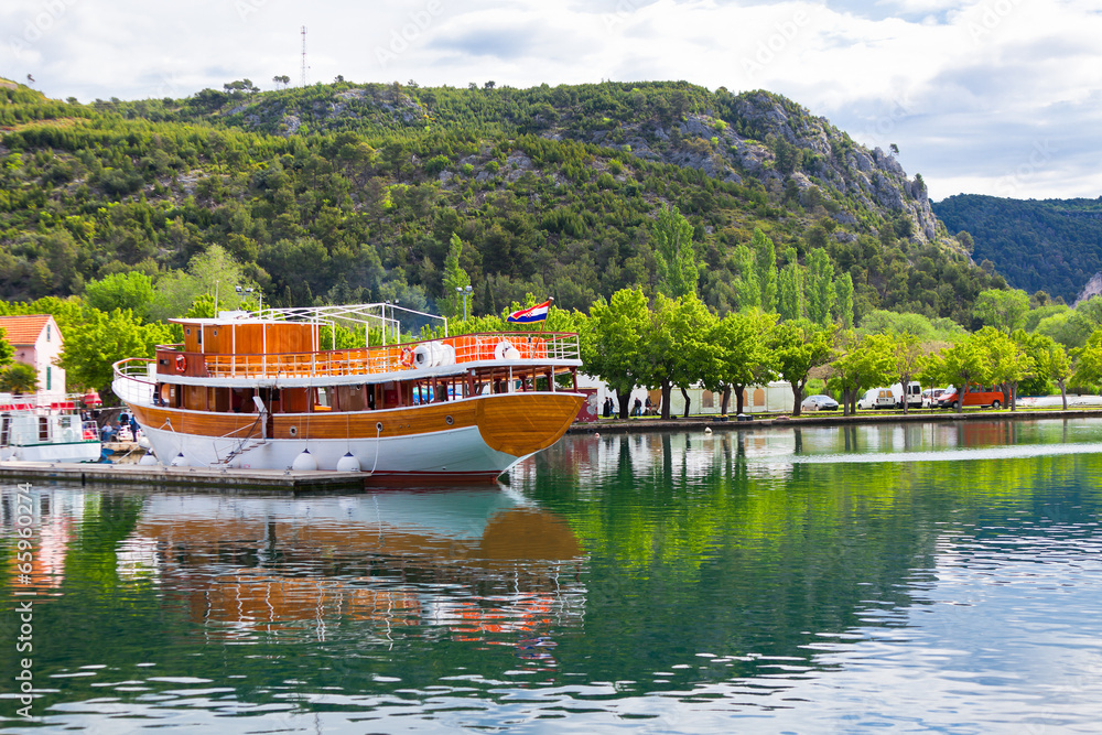 Touristic boat in Skradin, Croatia