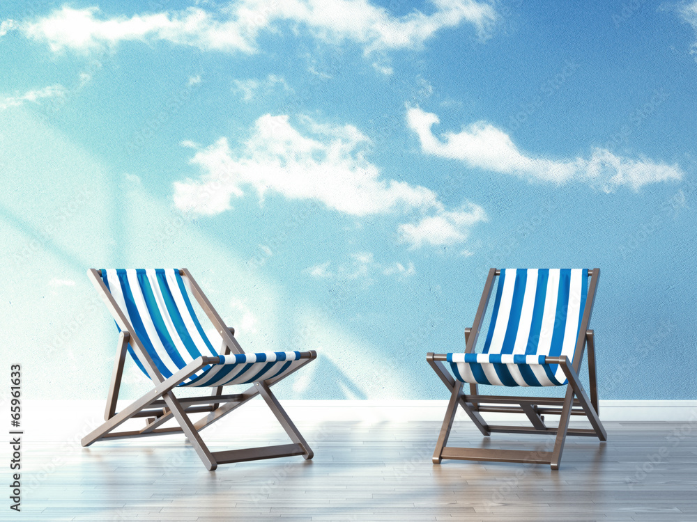 beach chairs in interior with sky on wallpapers beach chairs in interior with sky on wallpapers