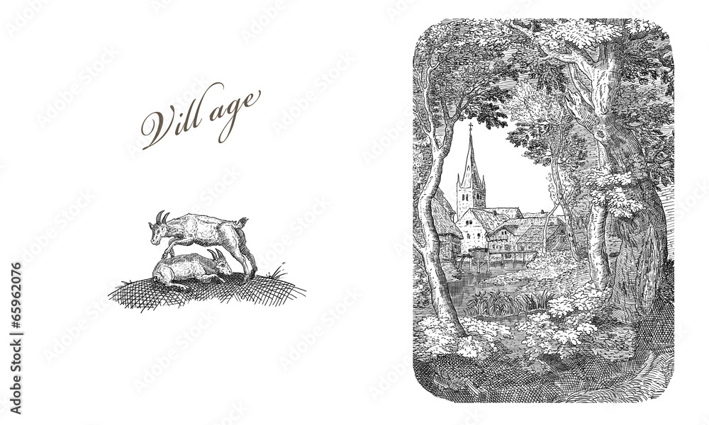 Obraz premium Village illustration
