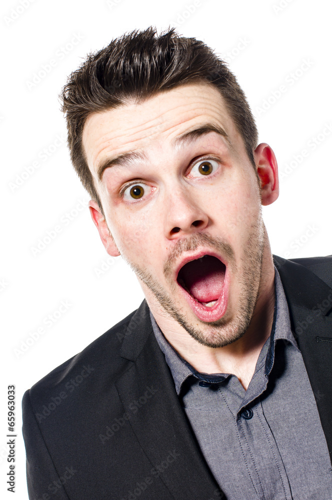 Portrait of amazed businessman Portrait of amazed businessman