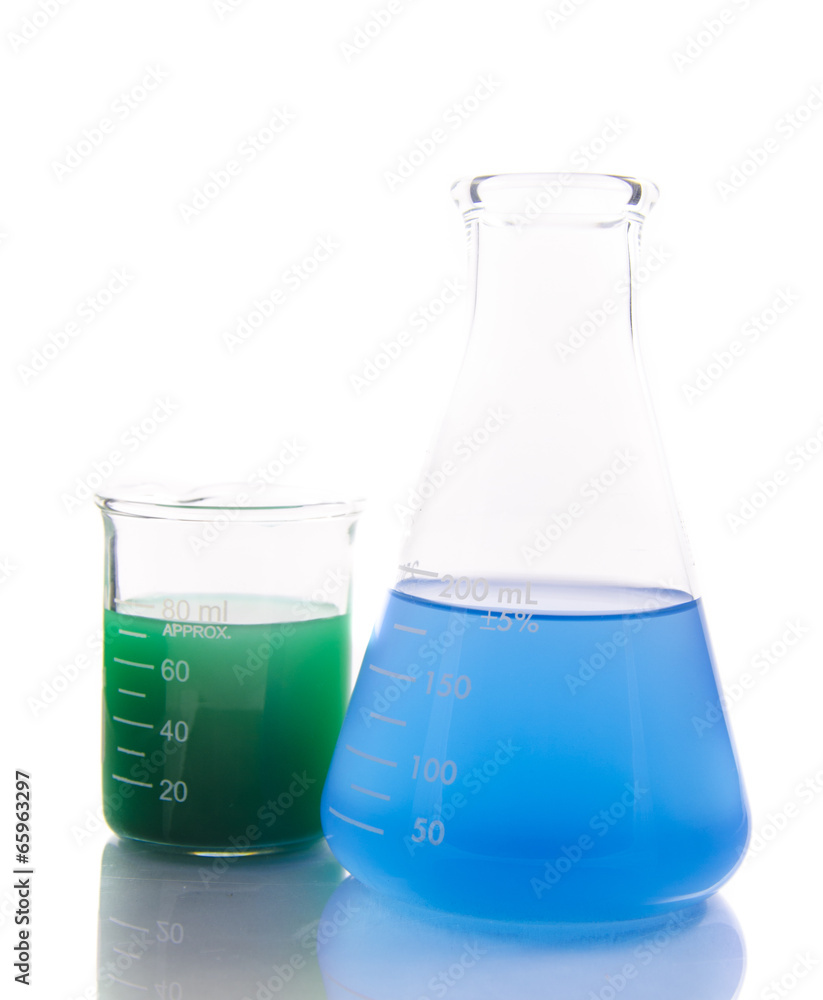 Test-tubes isolated on white. Laboratory glassware Test-tubes isolated on white. Laboratory glassware