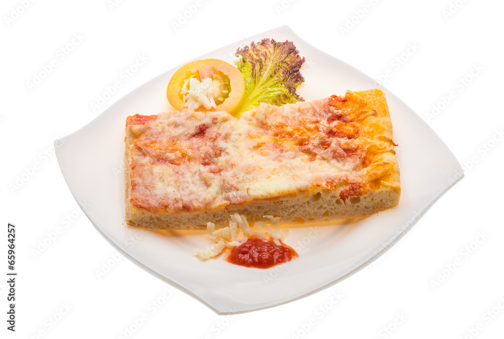 Pizza with tomato sauce and mozarella Pizza with tomato sauce and mozarella