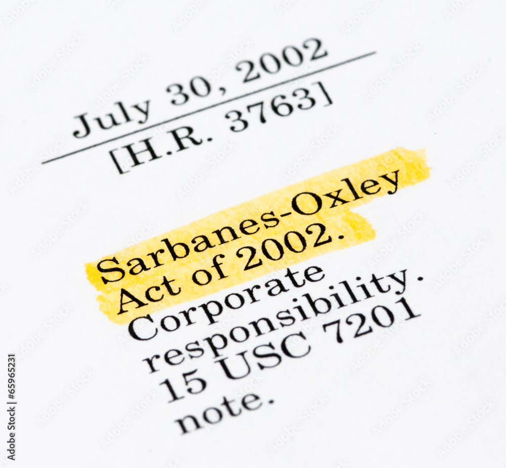 Sarbanes-Oxley Act of 2002, highlighted in the legal document Sarbanes-Oxley Act of 2002, highlighted in the legal document