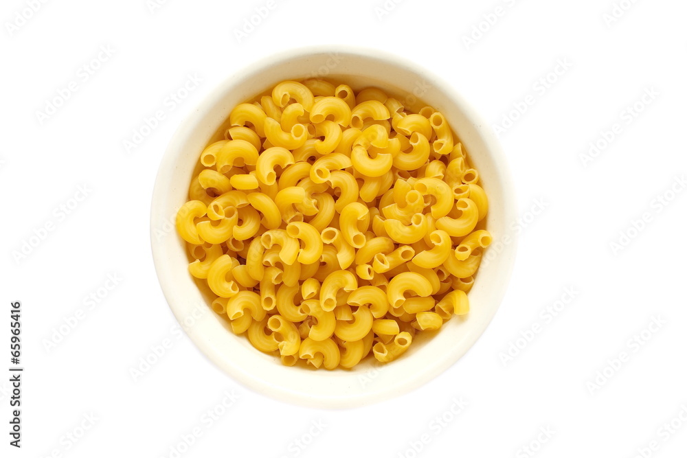 Italian Macaroni Pasta raw food on white background