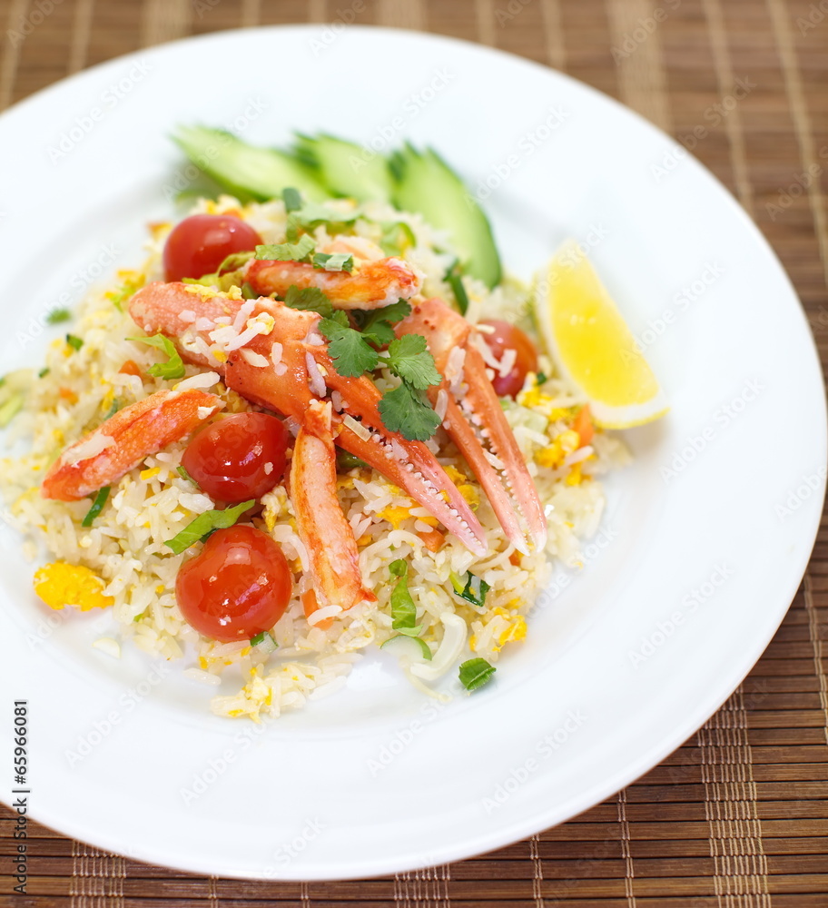 Asian style fried rice with crab and vegetable Asian style fried rice with crab and vegetable
