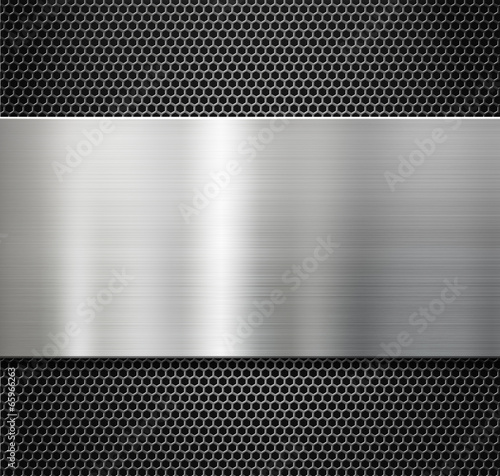 steel metal plate over comb grate background © Andrey Kuzmin
