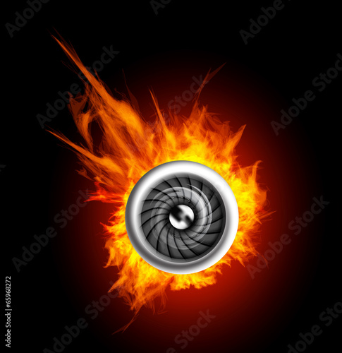 Jet engine in the fire