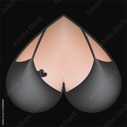 heart bikini suit, vector