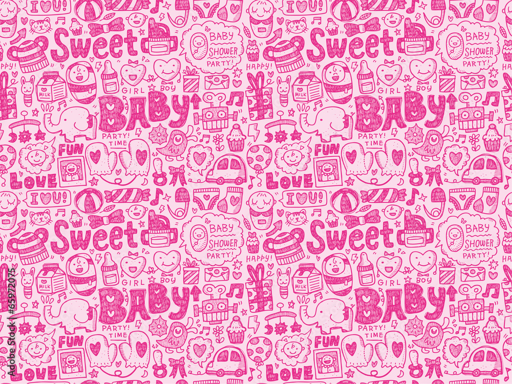 seamless doodle baby pattern seamless doodle baby pattern
