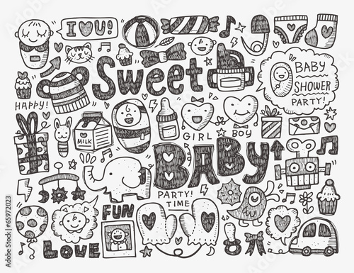 doodle baby background