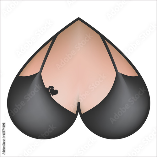 heart bikini suit, vector