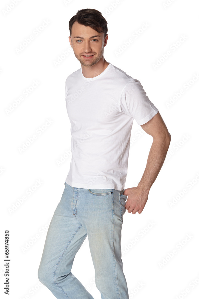 Portrait of happy smiling man, isolated on white Portrait of happy smiling man, isolated on white
