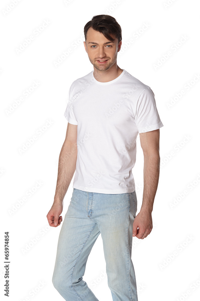 Portrait of happy smiling man, isolated on white Portrait of happy smiling man, isolated on white