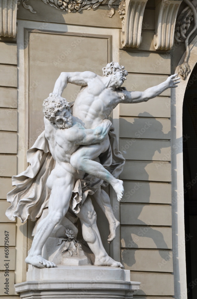 Sculptures on Michaelerplatz, Hofburg, Vienna, Austria Sculptures on Michaelerplatz, Hofburg, Vienna, Austria