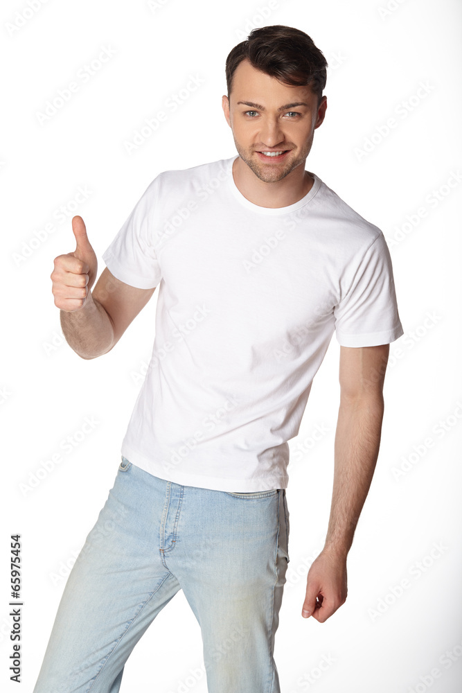 Portrait of happy smiling man, isolated on white Portrait of happy smiling man, isolated on white