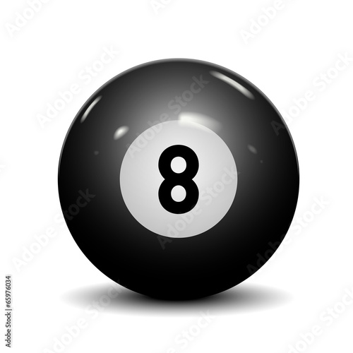 Billiard eight ball isolated on white background
