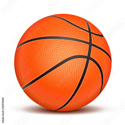 Realistic basketball ball isolated on white background