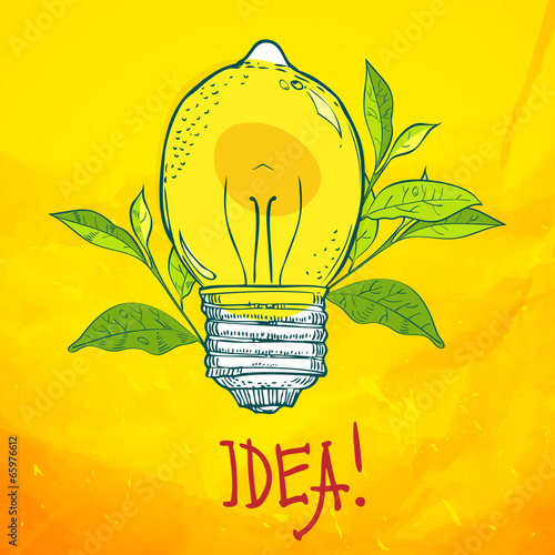 lamp in the form of lemon. Idea.