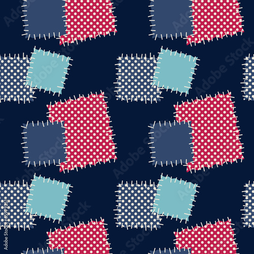 Seamless background with patches. Vector illustration.