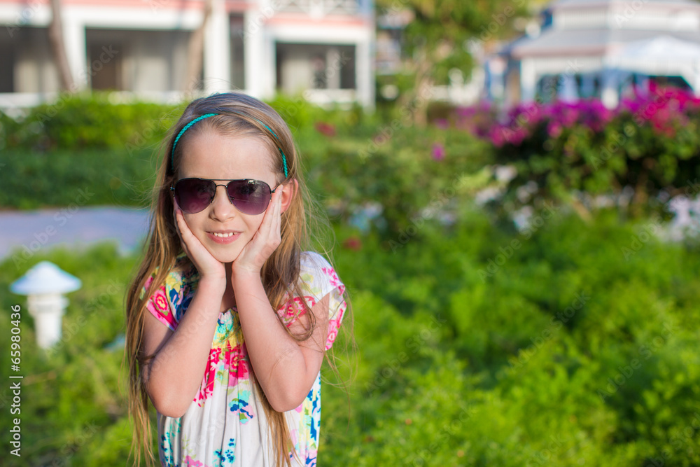Surprised little girl on summer vacation Surprised little girl on summer vacation