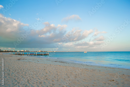 Perfect white beach with turquoise water